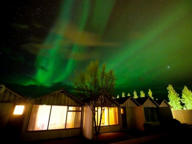 Aurora Boreal vista do Hotel Fludir