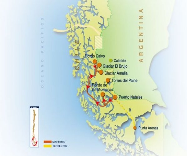 Cruzeiro NavioSkorpios III - Rota Kaweskar - Mapa