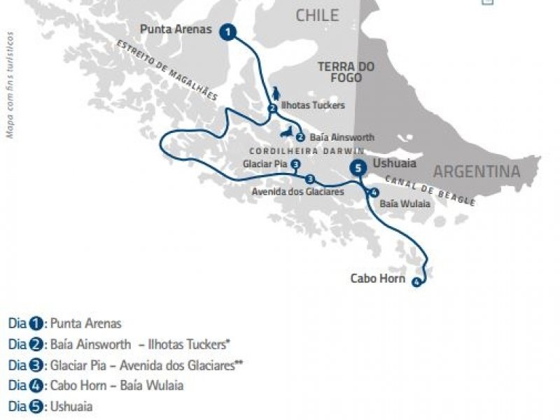 Rota 2 - Cruzeiros Australis - Fiordes da Terra do Fogo